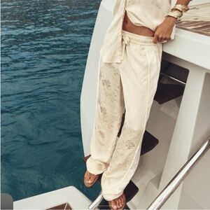 Zara Jacquard Floral Pants New